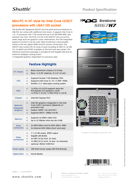 Shuttle XPC Barebone SH67H7 Has the Same Technical Features As SH67H3, but Comes with Additional Front Doors