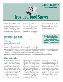 Texas Amphibian Watch Monitoring Packet