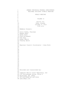 1 Seward Peninsula Federal Subsistence 2 Regional