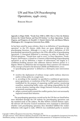 UN and Non-UN Peacekeeping Operations, 1948–2005