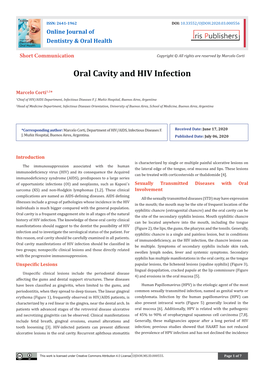 Oral Cavity and HIV Infection