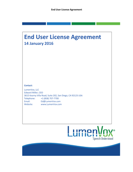 End User License Agreement