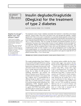 Insulin Degludec/Liraglutide (Ideglira) for the Treatment of Type 2 Diabetes