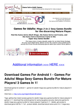 Mega Sexy Games Bundle for Mature Players! 3 Games in 1!