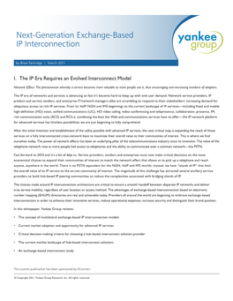 Next-Generation Exchange-Based IP Interconnection