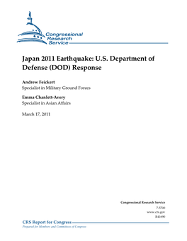 Japan 2011 Earthquake: U.S