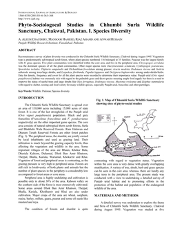 Phyto-Sociologocal Studies in Chhumbi Surla Wildlife Sanctuary, Chakwal, Pakistan