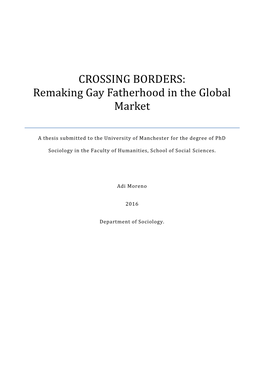 CROSSING BORDERS: Remaking Gay Fatherhood in the Global Market