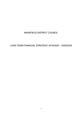 Mansfield District Council Long Term Financial Strategy 2019/2020