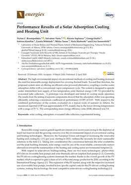 Performance Results of a Solar Adsorption Cooling and Heating Unit