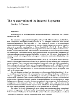 The Re-Excavation of the Inveresk Hypocaust