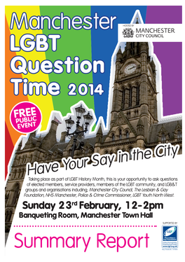 Manchester LGBT Question Time 2014
