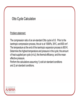 Otto Cycle Calculation