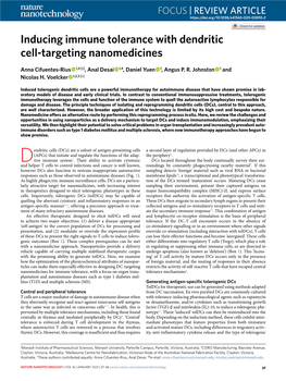 Inducing Immune Tolerance with Dendritic Cell-Targeting Nanomedicines