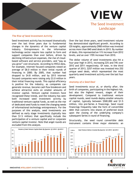 The Seed Investment Landscape