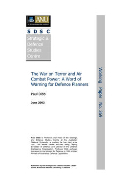 The War on Terror and Air Combat Power: a Word of Warning for Defence Planners