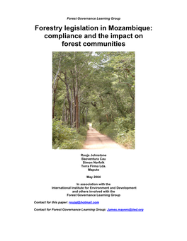 Forestry Legislation in Mozambique: Compliance and the Impact on Forest Communities