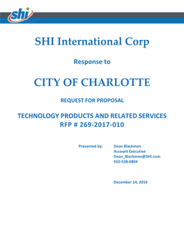 SHI International Corp CITY of CHARLOTTE