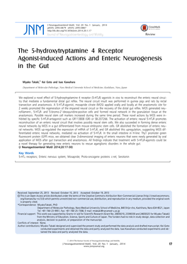 The 5-Hydroxytryptamine 4 Receptor Agonist-Induced Actions and Enteric Neurogenesis in the Gut