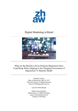 Digital Marketing in Retail