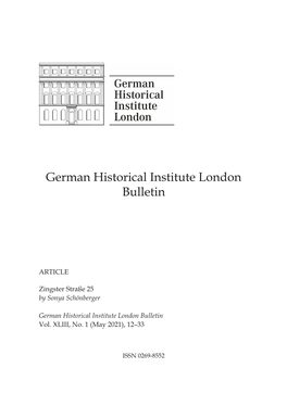 German Historical Institute London Bulletin