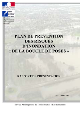 Plan De Prevention Des Risques D'inondation « De La