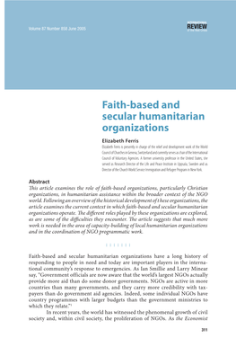 Faith-Based and Secular Humanitarian Organizations