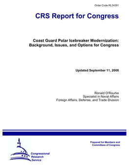 Coast Guard Polar Icebreaker Modernization: Background, Issues, and Options for Congress