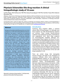 Pityriasis Lichenoides-Like Drug Reaction