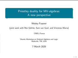 Priestley Duality for MV-Algebras: a New Perspective