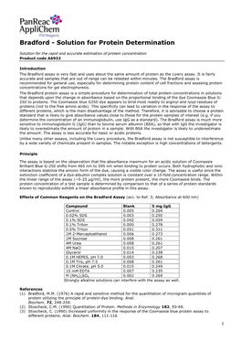 Bradford - Solution for Protein Determination