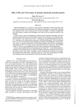 XRD, FTIR, and TEM Studies of Optically Anisotropic Grossular Garnets