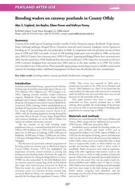 Breeding Waders on Cutaway Peatlands in County Offaly