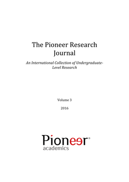 The Pioneer Research Journal