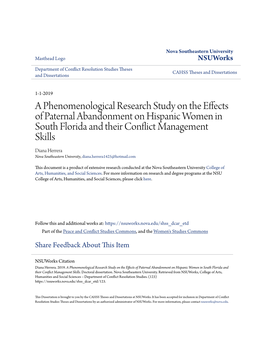 A Phenomenological Research Study on the Effects of Paternal