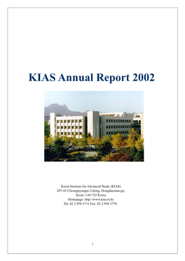 KIAS Annual Book 2002