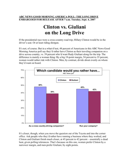 Clinton Vs. Giuliani on the Long Drive