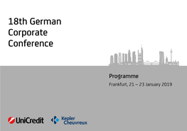 18Th German Corporate Conference