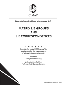 Matrix Lie Groups and Lie Correspondences