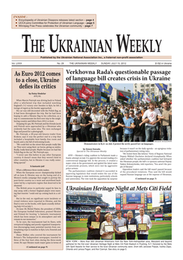 As Euro 2012 Comes to a Close, Ukraine Defies Its Critics Verkhovna