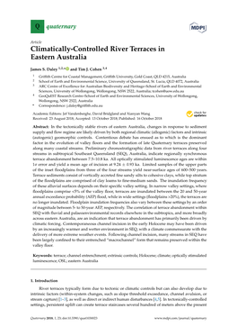 Climatically-Controlled River Terraces in Eastern Australia