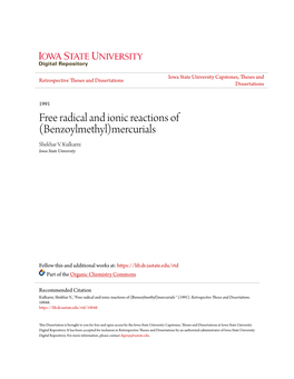 Free Radical and Ionic Reactions of (Benzoylmethyl)Mercurials Shekhar V