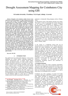 Drought Assessment Mapping for Coimbatore City Using GIS