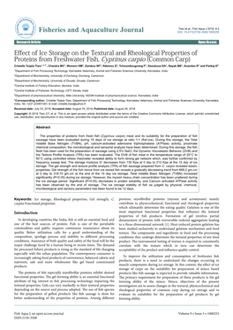 Effect of Ice Storage on the Textural and Rheological Properties Of