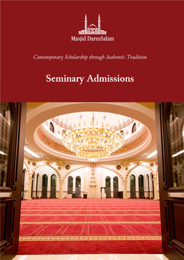 Seminary Admissions Brochure