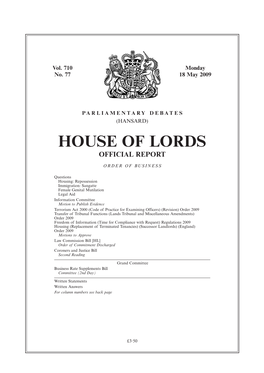 House of Lords Official Report