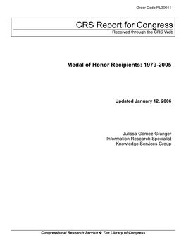 Medal of Honor Recipients: 1979-2005