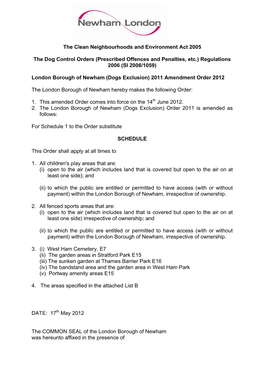 Dog Control Orders (Prescribed Offences and Penalties, Etc.) Regulations 2006 (SI 2006/1059)