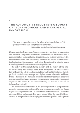 The Automotive Industry: a Source of Technological and Managerial Innovation