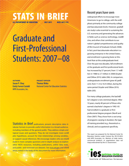 Graduate and First-Professional Students: 2007–08 Working on a Master’S Degree (Figure 1)